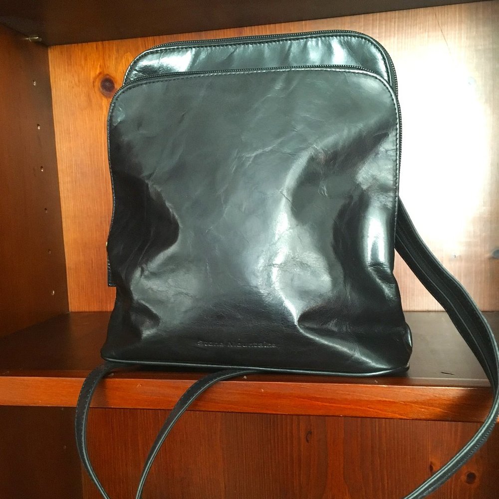 Stone Mountain Cherry Hill Black Leather Backpack - NWT